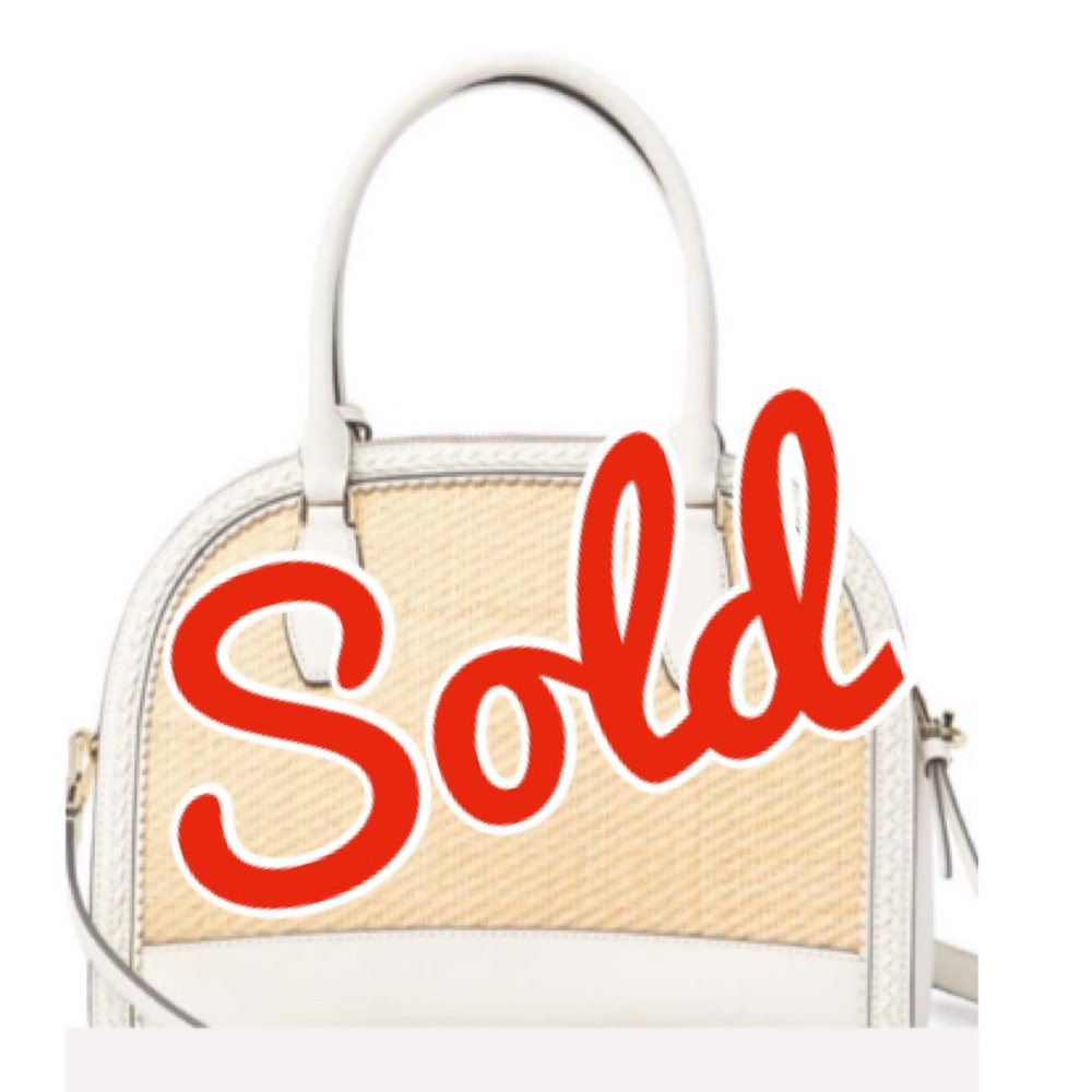 Sold!! Kate Spade ♠️ Medium leather straw satche - Picture 1 of 15